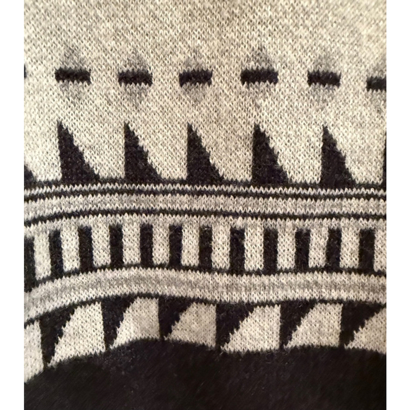 Women's Cynthia Rowley Quarter Zip Fair Isle Sweater Tunic Size Small Gray Black - Picture 6 of 10
